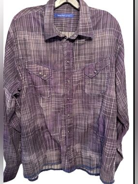Georg Roth Snap Shirt Mens XL Black
Purple striped Long Sleeve button down